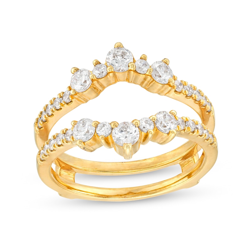 Main Image 1 of 7/8 CT. T.W. Diamond Alternating Contour Solitaire Enhancer in 14K Gold