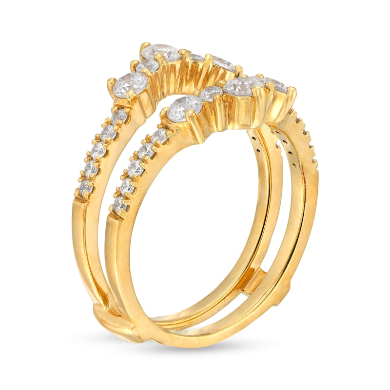 Main Image 2 of 7/8 CT. T.W. Diamond Alternating Contour Solitaire Enhancer in 14K Gold