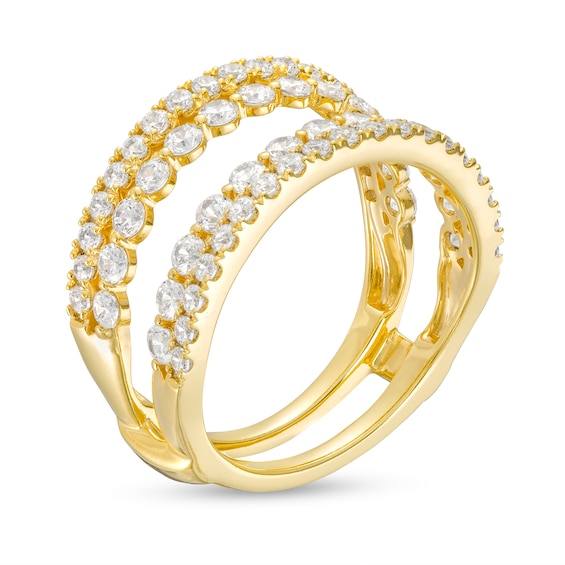 1-1/2 CT. T.w. Diamond Double Row Solitaire Enhancer in 14K Gold