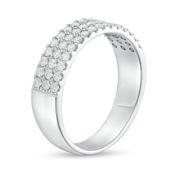 1/2 CT. T.w. Diamond Triple Row Anniversary Band in 14K White Gold