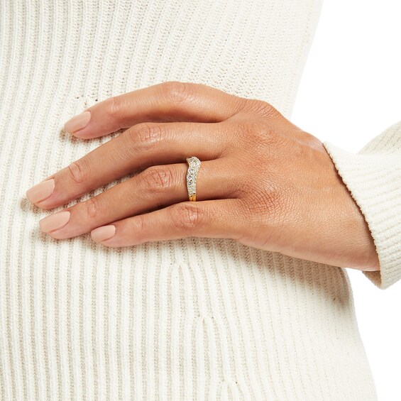 1 CT. T.w. Diamond Double Row Contour Anniversary Band in 14K Gold