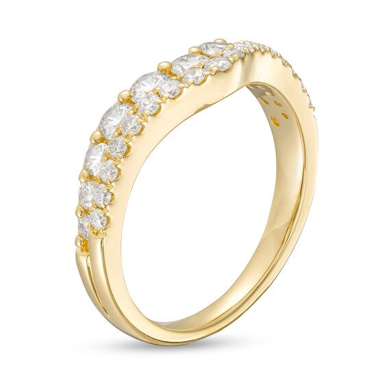 1 CT. T.w. Diamond Double Row Contour Anniversary Band in 14K Gold