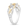 Thumbnail Image 2 of Enchanted Disney Merida 1/6 CT. T.W. Diamond Celtic Knot Twist Shank Ring in Sterling Silver and 10K Gold