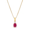 Thumbnail Image 1 of Oval Ruby and Diamond Accent Stacked Twist Bail Pendant in 10K Gold