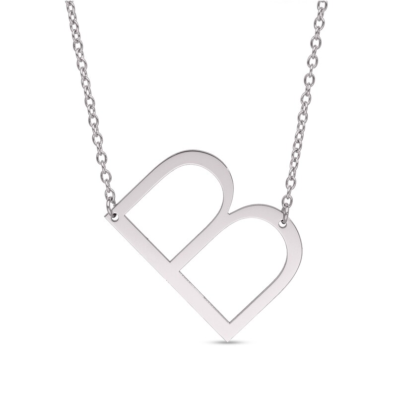 zales.com | Large Tilted Uppercase Block Initial Necklace