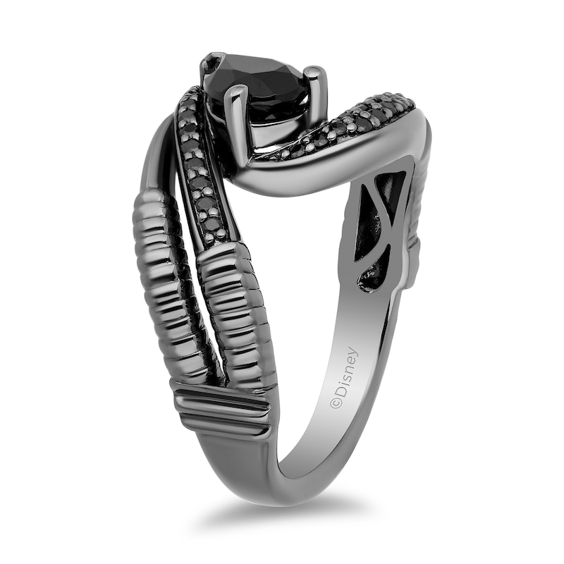 Main Image 2 of Enchanted Disney Villains Maleficent Onyx and 1/5 CT. T.W. Black Diamond Claw Ring in Sterling Silver in Black Rhodium