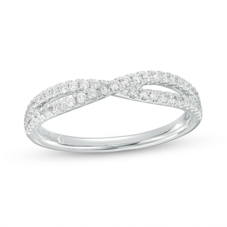 1/3 CT. T.W. Diamond Crossover Stackable Anniversary Band in 10K White Gold