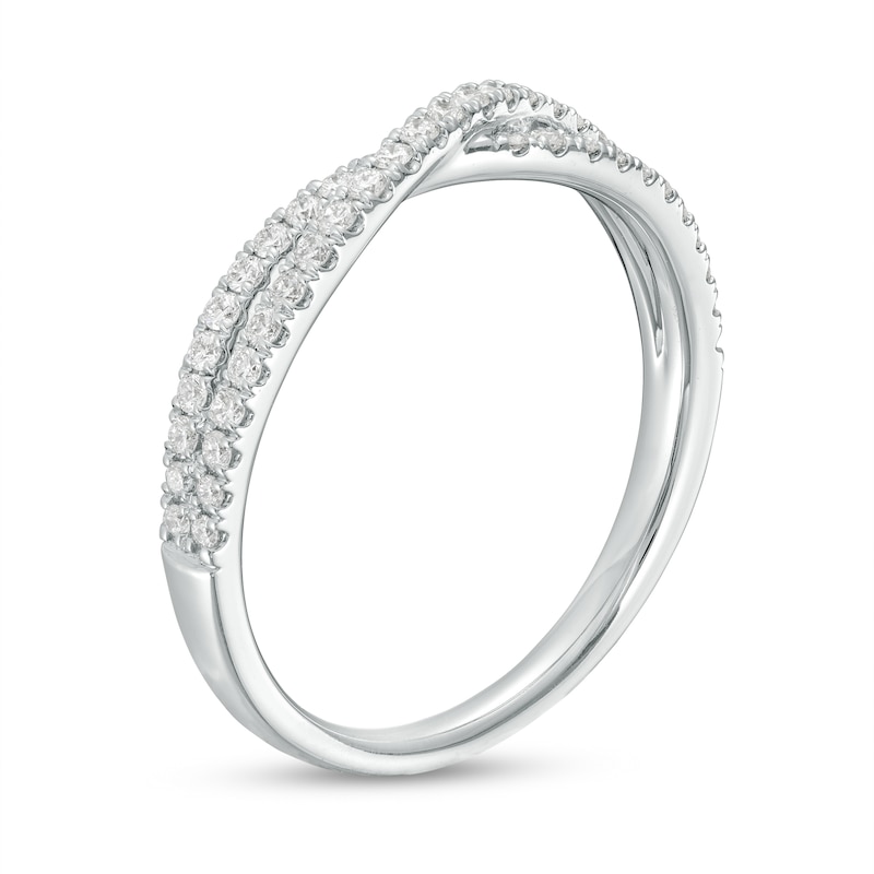 1/3 CT. T.W. Diamond Crossover Stackable Anniversary Band in 10K White ...