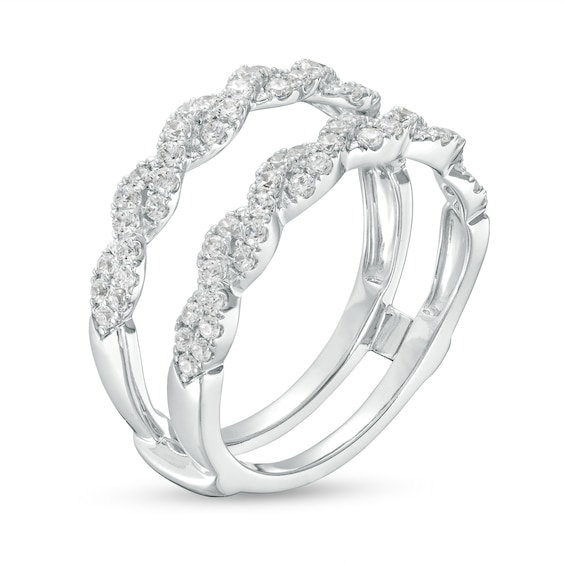 5/8 CT. T.w. Diamond Twist Solitaire Enhancer in 14K White Gold