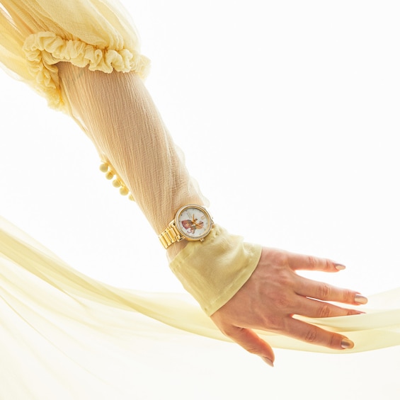 Ladies' Citizen Eco-DriveÂ® Princess Crystal Gold-Tone Watch with Mother-of-Pearl Dial and Box Set (Model: Fe7048-51D)