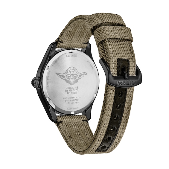 Men's Citizen Eco-DriveÂ® Star Warsâ¢ Yodaâ¢ Beige Nylon Strap Watch with Brown Dial (Model: Bm6839-06W)