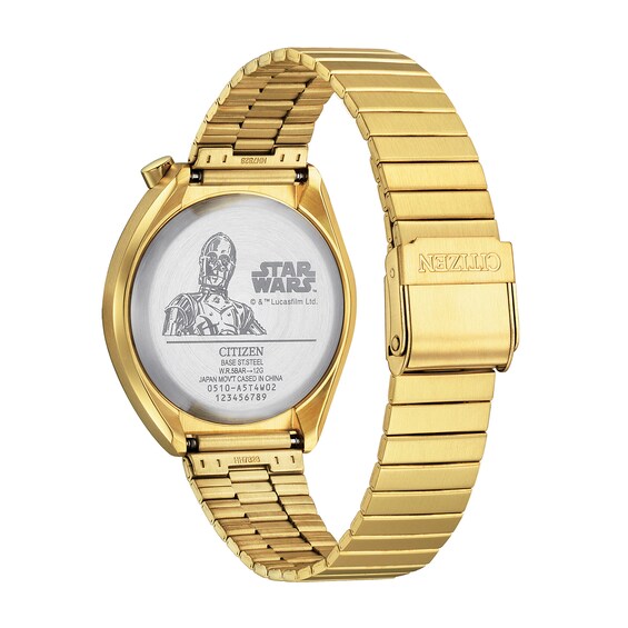 Men's Citizen Eco-DriveÂ® Star Warsâ¢ Tsuno C-3Poâ¢ Gold-Tone Chronograph Watch (Model: An3662-51W)