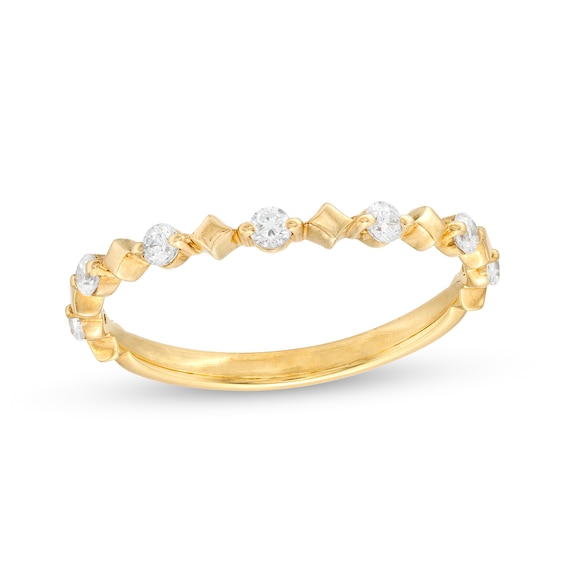 1/5 CT. T.w. Diamond Alternating Geometric Seven Stone Anniversary Band in 10K Gold