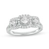 Thumbnail Image 1 of 5/8 CT. T.W. Diamond Past Present Future® Cushion-Shaped Frame Engagement Ring in 10K White Gold