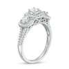 Thumbnail Image 3 of 5/8 CT. T.W. Diamond Past Present Future® Cushion-Shaped Frame Engagement Ring in 10K White Gold
