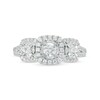 Thumbnail Image 4 of 5/8 CT. T.W. Diamond Past Present Future® Cushion-Shaped Frame Engagement Ring in 10K White Gold