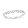 Thumbnail Image 1 of 1/3 CT. T.W. Certified Oval and Round Diamond Slanted Anniversary Band in 14K White Gold