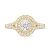 Thumbnail Image 4 of Celebration Ideal 1-1/2 CT. T.W. Diamond Double Frame Split Shank Engagement Ring in 14K Gold (I/I1)