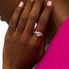 Thumbnail Image 2 of 1/4 CT. T.W. Baguette and Round Diamond Twist Ring in 10K Gold