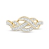 Thumbnail Image 4 of 1/4 CT. T.W. Baguette and Round Diamond Twist Ring in 10K Gold
