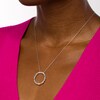 Thumbnail Image 2 of 1/2 CT. T.W. Baguette Diamond Circle Pendant in 10K White Gold