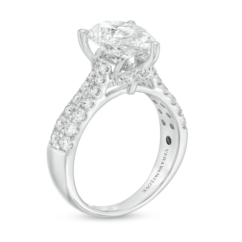Main Image 5 of Vera Wang Love Collection 3-3/4 CT. T.W. Lab-Created Diamond Double Row Engagement Ring in 14K White Gold (F/VS2)