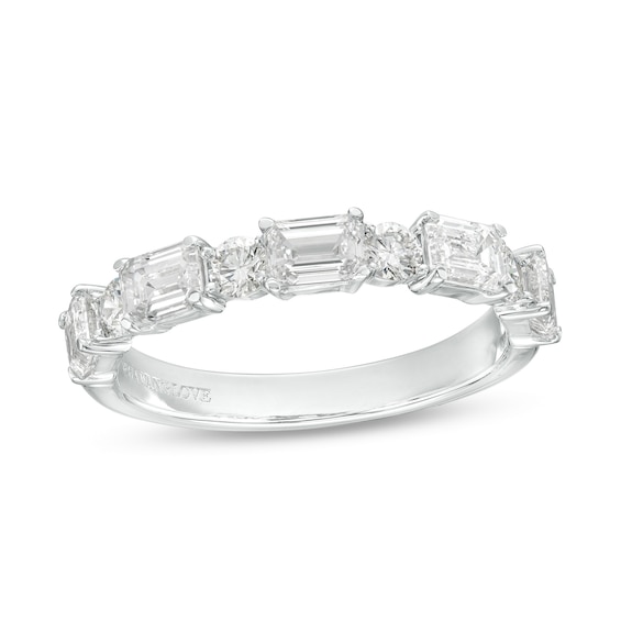 True Lab-Grown Diamonds by Vera Wang Love 1-1/2 CT. T.w. Alternating Anniversary Band in 14K White Gold (F/Si2)