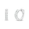 Thumbnail Image 0 of 1 CT. T.W. Diamond Seven Stone Hoop Earrings in 14K White Gold