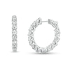 Thumbnail Image 1 of 4 CT. T.W. Diamond Inside-Out Hoop Earrings in 14K White Gold