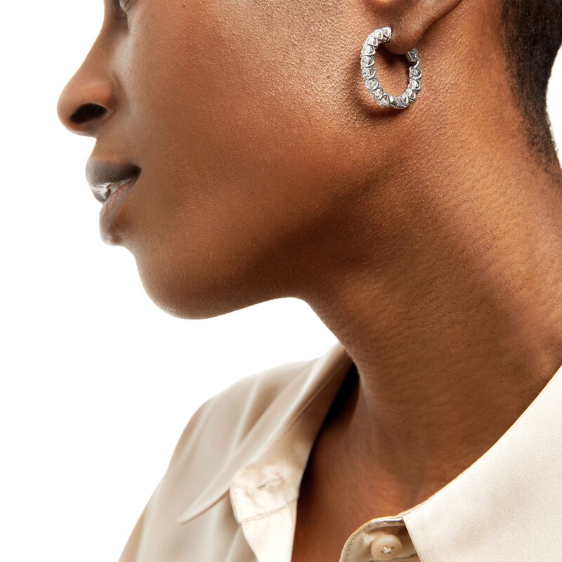 Main Image 2 of 4 CT. T.W. Diamond Inside-Out Hoop Earrings in 14K White Gold