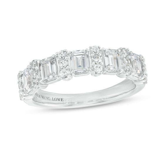 Vera Wang Love Collection 1-1/2 CT. T.w. Certified Lab-Grown Diamond Alternating Anniversary Band in 14K White Gold (F/Vs2)
