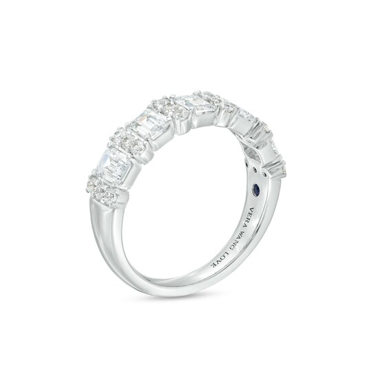 Vera Wang Love Collection 1-1/2 CT. T.w. Certified Lab-Grown Diamond Alternating Anniversary Band in 14K White Gold (F/Vs2)