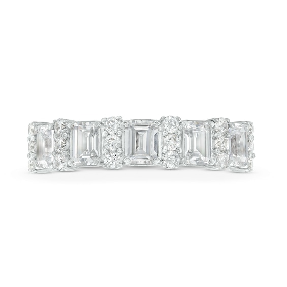 Vera Wang Love Collection 1-1/2 CT. T.w. Certified Lab-Grown Diamond Alternating Anniversary Band in 14K White Gold (F/Vs2)