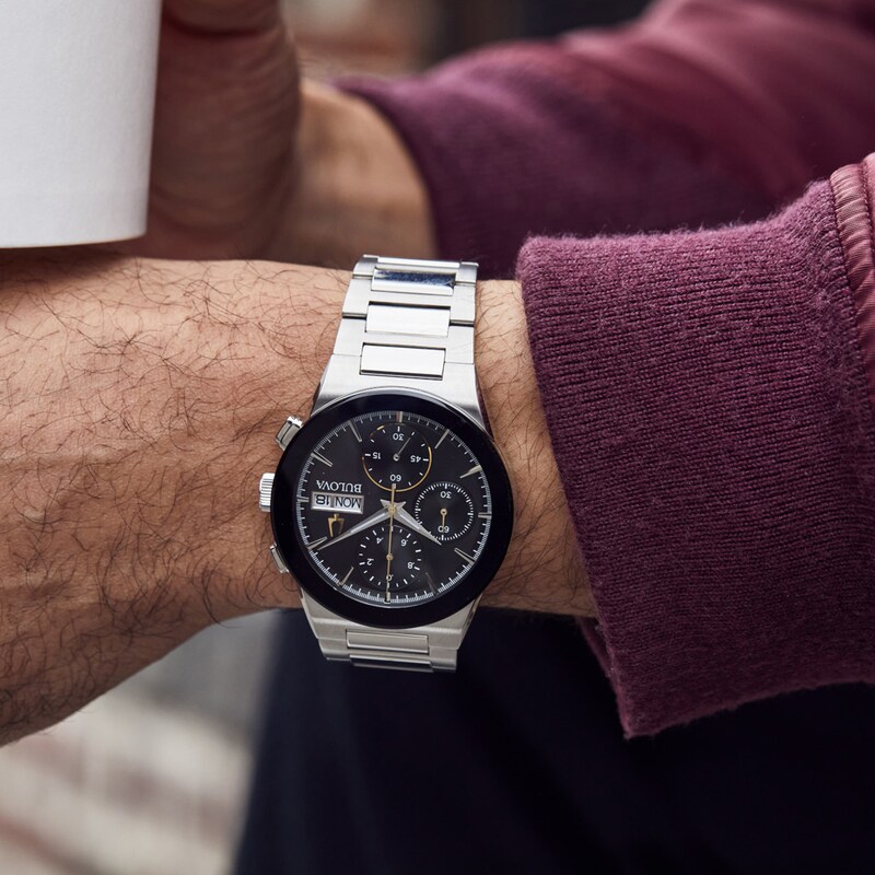 Main Image 2 of Men's Bulova Modern Millenia Chronograph Watch with Black Dial (Model: 96C149)