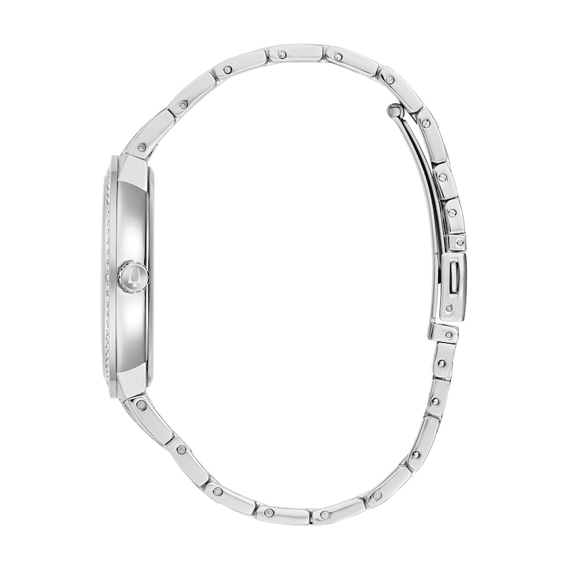 Men's Bulova Crystal Watch with Black Dial and Cross Pendant Box Set (Model: 96K110) - 24"