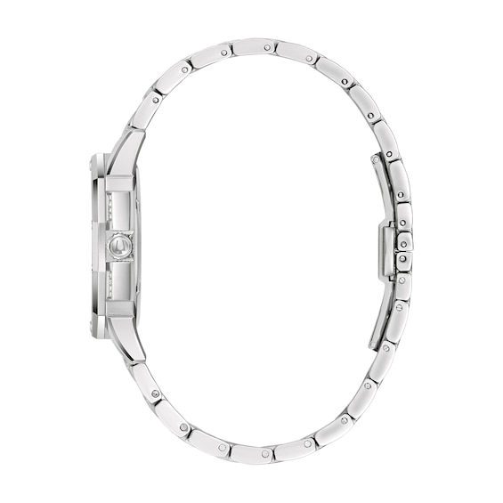 Ladies' Bulova Octava Crystal Watch with Silver-Tone Dial (Model: 96L305)