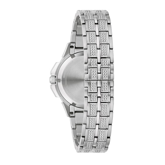 Ladies' Bulova Octava Crystal Watch with Silver-Tone Dial (Model: 96L305)