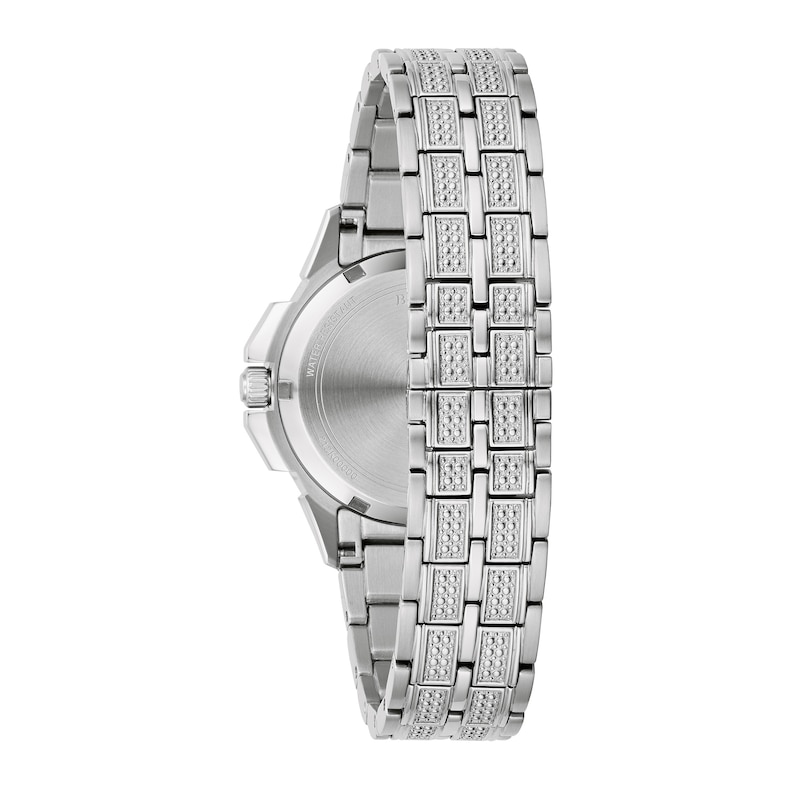 Ladies' Bulova Octava Crystal Watch with Silver-Tone Dial (Model: 96L305)