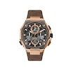 Thumbnail Image 0 of Men's Bulova Precisionist X Rose-Tone Chronograph Brown Leather Strap Watch with Black Dial (Model: 98B356)