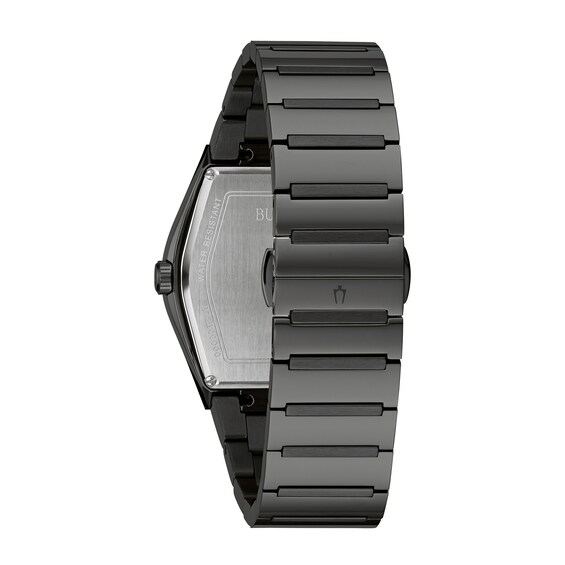 Men's Bulova Modern Gemini Diamond Accent Black Watch with Tonneau Dial (Model: 98D177)