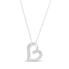 Thumbnail Image 0 of Diamond Accent Loop Tilted Heart Pendant in Sterling Silver