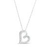 Thumbnail Image 1 of Diamond Accent Loop Tilted Heart Pendant in Sterling Silver