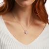 Thumbnail Image 2 of Diamond Accent Beaded Cushion-Shaped Frame Pendant in Sterling Silver