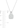 Thumbnail Image 3 of Diamond Accent Beaded Cushion-Shaped Frame Pendant in Sterling Silver