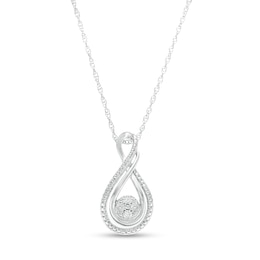 Diamond Accent Double Infinity Bypass Pendant in Sterling Silver
