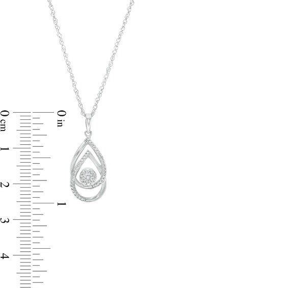Diamond Accent Interlocking Double Teardrop Pendant in Sterling Silver