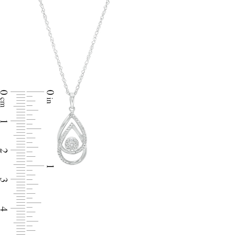 Main Image 3 of Diamond Accent Interlocking Double Teardrop Pendant in Sterling Silver