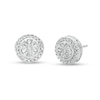 Thumbnail Image 1 of Diamond Accent Beaded Frame Stud Earrings in Sterling Silver