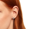 Thumbnail Image 2 of Diamond Accent Heart Beaded Frame Stud Earrings in Sterling Silver