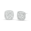 Thumbnail Image 1 of Diamond Accent Beaded Cushion-Shaped Frame Stud Earrings in Sterling Silver